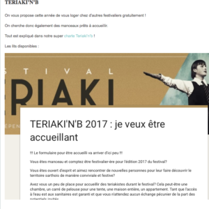 TERIAKI&rsquo;N&rsquo;B veut vos lits!